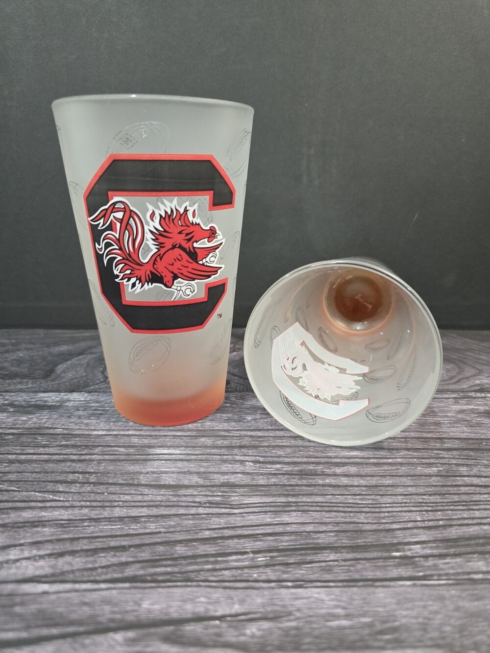 Set of 2 South Carolina Gamecocks 16oz Frosted Pint Glasses Libbey Football USC